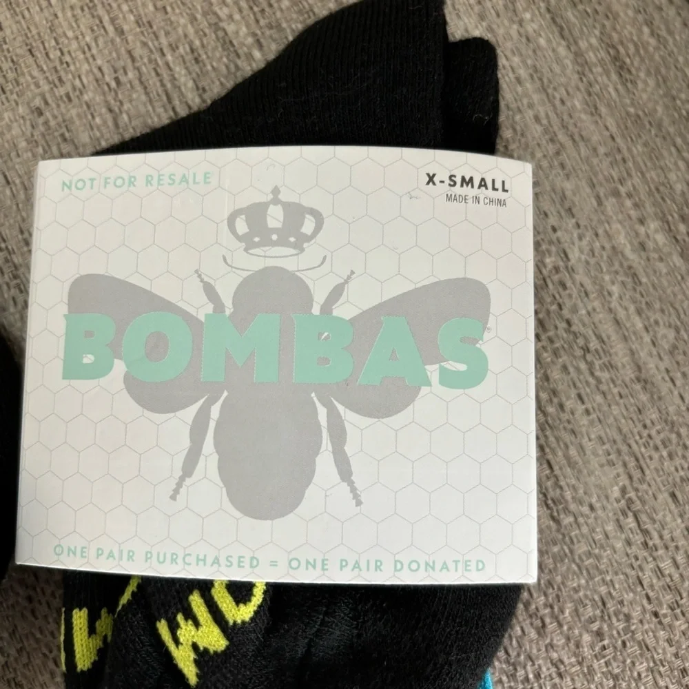 Bombas Black Socks Size Youth‎ XS